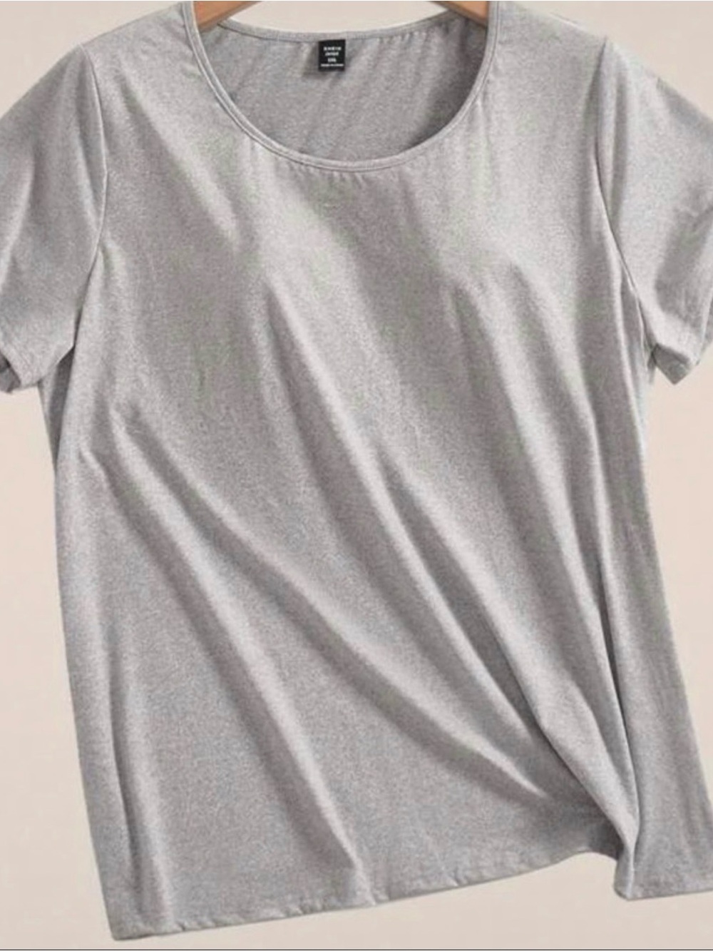 SHEIN Light Gray Scoop Neck Short Sleeve Tee